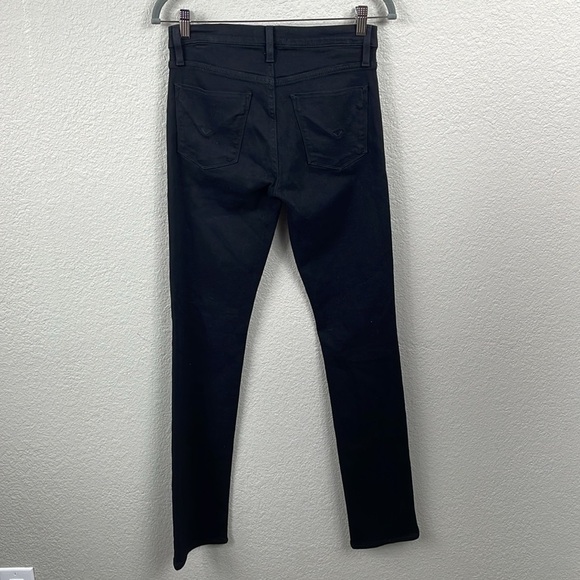 New Hudson Nico Straight Jeans Black Mid Rise Long Length Tall Sz 26 - Picture 5 of 11